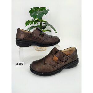 Finn Women's Mary Jane  Brown Leather Comfort Shoes Size 37D EU 6.5 US